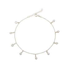Load image into Gallery viewer, Cubic Zircon Charm Anklet in Silver