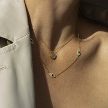 Load image into Gallery viewer, Aliye Cubic Zirconia Evil Eye Shaker Necklace Gold