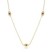 Load image into Gallery viewer, Aliye Cubic Zirconia Evil Eye Shaker Necklace Gold