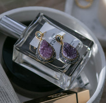 Load image into Gallery viewer, Pure Single Drop Natural Amethyst Dangle Earring