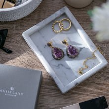 Load image into Gallery viewer, Pure Single Drop Natural Amethyst Dangle Earring