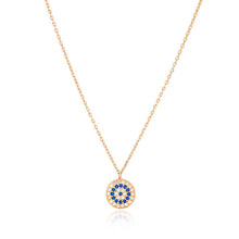 Load image into Gallery viewer, Evil Eye Cubic Zirconia & Sapphire Choker Gold