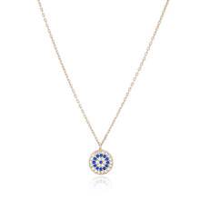 Load image into Gallery viewer, Asiye Evil Eye Cubic Zirconia & Sapphire Choker Silver