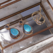 Load image into Gallery viewer, Azure Turquoise Drop Earrings