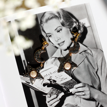 Load image into Gallery viewer, To The Moon And Stars Dangle Earrings With Cultured Pearl