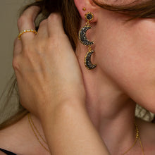 Load image into Gallery viewer, To The Moon And Back Dangle Earrings With Grey Hematite