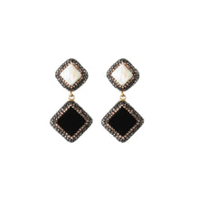 Load image into Gallery viewer, Eclipse Onyx Double Drop Earring