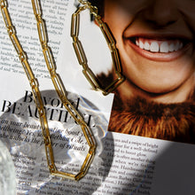 Load image into Gallery viewer, 16k gold vermeil chunky chain bracelet with adjustable length