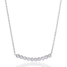 Load image into Gallery viewer, Emma Minimalistic Thin Zircon Bar Necklace Silver