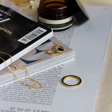 Load image into Gallery viewer, pave stacking ring cubic zirconia in 16k gold vermeil