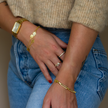 Load image into Gallery viewer, 16k gold vermeil stacking ring with cubic zirconia pave style