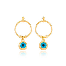 Load image into Gallery viewer, Eva Minimalistic Circle Evil Eye Earring