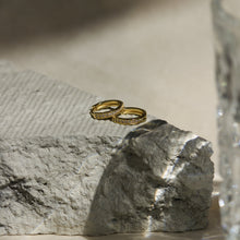 Load image into Gallery viewer, 16k gold vermeil pave cubic zirconia clicker hoops