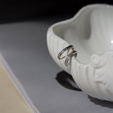 Load image into Gallery viewer, 925 silver clicker hoop pave cubic zirconia