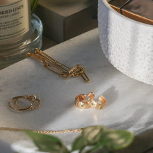 Load image into Gallery viewer, Florence Green Cubic Zirconia Hammered Hoop Earring