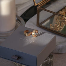 Load image into Gallery viewer, Florence Green Cubic Zirconia Hammered Hoop Earring