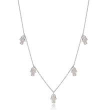 Load image into Gallery viewer, Helena 2.0 Hamsa Charm Necklace with Cubic Zircon Silver