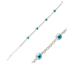 Load image into Gallery viewer, Isla Chunky Evil Eye Bracelet Silver