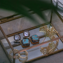 Load image into Gallery viewer, Lagoon Double Drop Natural Turquoise & Pearl Dangle Earring