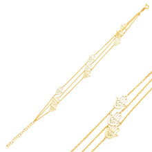 Load image into Gallery viewer, Maisie Hamsa Hand 16k Gold Vermeil Layered Bracelet