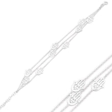 Load image into Gallery viewer, Maisie Hamsa Hand Silver Layered Bracelet