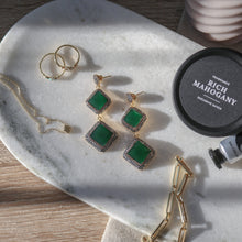 Load image into Gallery viewer, Maya Emerald Jade Double Dangle