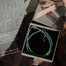 Load image into Gallery viewer, Mia Turquoise Beaded Anklet Gold
