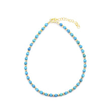 Load image into Gallery viewer, Mia Turquoise Beaded Anklet Gold