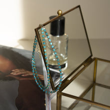 Load image into Gallery viewer, Mia Turquoise Beaded Anklet Silver