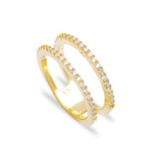 Load image into Gallery viewer, Nora Double Band Cubic Zirconia Ring