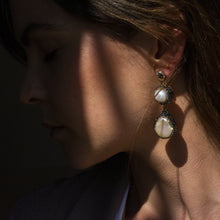 Load image into Gallery viewer, Queen Of The Sea Dangle Earring With Cultured Pearls In Rose Gold