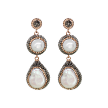 Load image into Gallery viewer, Queen Of The Sea Dangle Earring With Cultured Pearls In Rose Gold