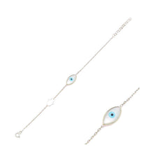 Load image into Gallery viewer, Skylar Evil Eye Bracelet with Hamsa Hand Silver