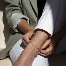 Load image into Gallery viewer, Sofia Minimalistic Layered Evil Eye Anklet Gold