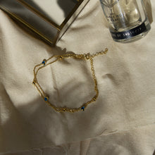 Load image into Gallery viewer, Sofia Minimalistic Layered Evil Eye Anklet Gold