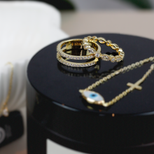 Load image into Gallery viewer, Stella Minimalistic Evil Eye Bracelet with Cross Gold