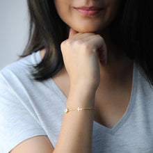 Load image into Gallery viewer, Stella Minimalistic Evil Eye Bracelet with Cross Gold
