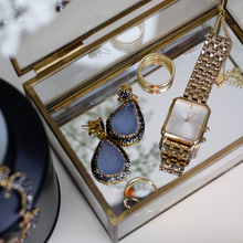 Load image into Gallery viewer, Stormy Single Drop Natural Druzy Dangle Earring With Hematite