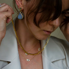 Load image into Gallery viewer, Stormy Single Drop Natural Druzy Dangle Earring With Hematite