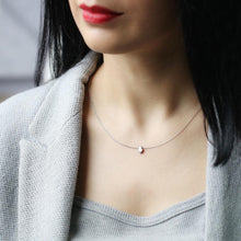 Load image into Gallery viewer, Victoriana Minimalist Hamsa Hand Necklace Silver