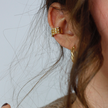 Load image into Gallery viewer, chunky ear cuff adjustable with cubic zirconia