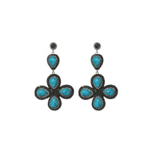 Load image into Gallery viewer, Oasis Turquoise Flower Dangle Earring