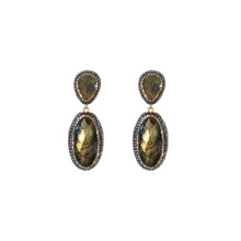 Load image into Gallery viewer, Morpho Labradorite Double Dangle Earring
