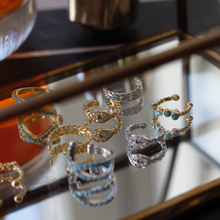 Load image into Gallery viewer, ear cuff evil eye with sapphire adjustable