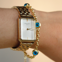 Load image into Gallery viewer, chunky evil eye bracelet gold