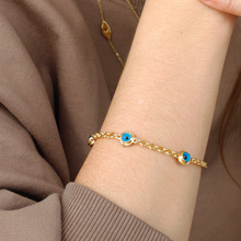 Load image into Gallery viewer, gold chunky bracelet evil eye
