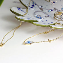 Load image into Gallery viewer, evil eye gold bracelet minimalist