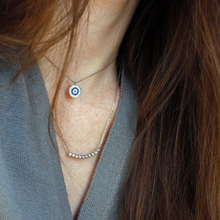 Load image into Gallery viewer, silver choker necklace evil eye