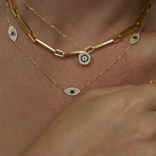 Load image into Gallery viewer, Aliye Cubic Zirconia Evil Eye Shaker Necklace Gold
