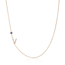 Load image into Gallery viewer, Allegro Silver Initial Letter Necklace with Evil Eye
